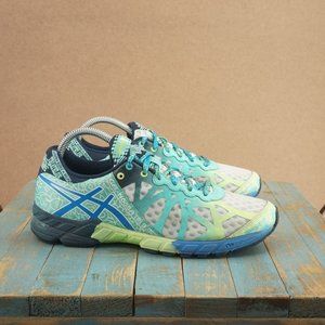 Asics Womens Gel Noosa Tri 9 Running Shoes Sz 9 Blue Green White Triathlon T458N